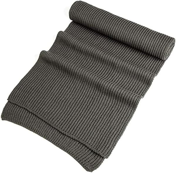 Varme efterårs- og vintertørklæder, unisex ensfarvede varme strikkede vintertørklæder Gray
