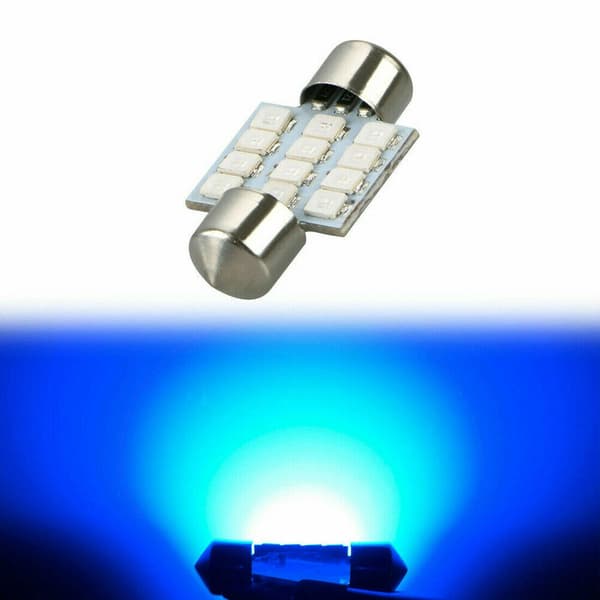 13-delt sæt med blå LED-interiørlys, kuppellys og nummerpladelys til biler, 12V kit tilbehør