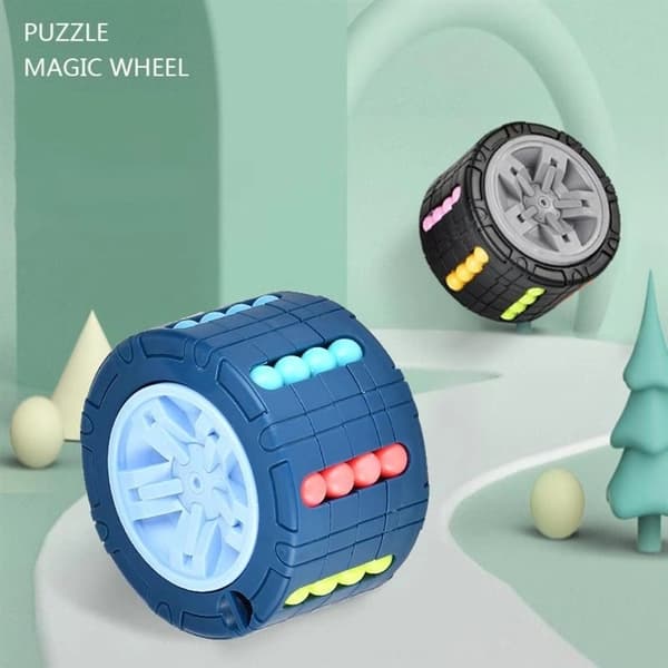 3D Cylinder Rubik's Cube Legetøj, Magic Bean Spinning Spiral Slide Puslespil, Stressaflastende og Pædagogisk Legetøj til Børn (Rød, Blå, Sort) red