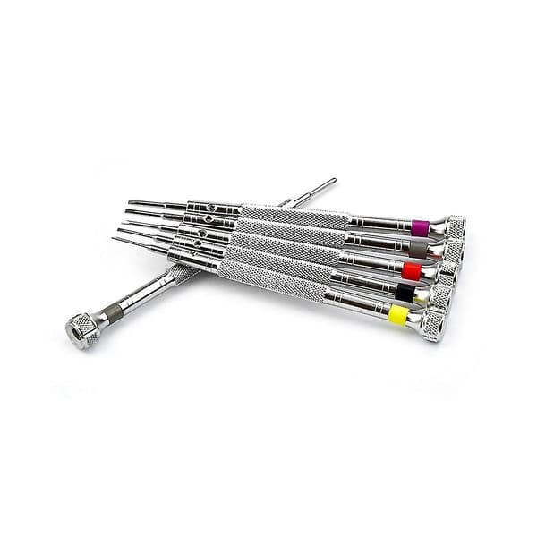 6 Pcs. Steel Watchmaker Tools & 6 Pcs. Spare Drill Bits for Watchmakers - Remove, Adjust and Repair