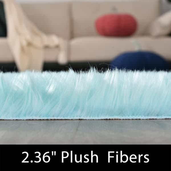 Superblødt tæppe, fluffy gulvmåtte, soveværelsesgulvmåtte 20*40cm Sky blue
