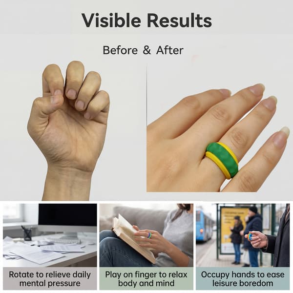 Bærbare fingerspinnerringer - Sensoriske fidget-leker for barn og voksne Green + Yellow