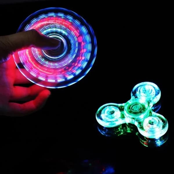 Lysende LED fingerspinner, lyser i mørket, EDC stressaflastende legetøj, velegnet til børn.