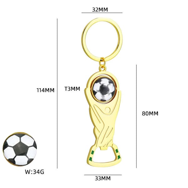2-pak 2026 VM-trofæformede flaskeåbner-nøgleringe - Fodboldfansouvenirs