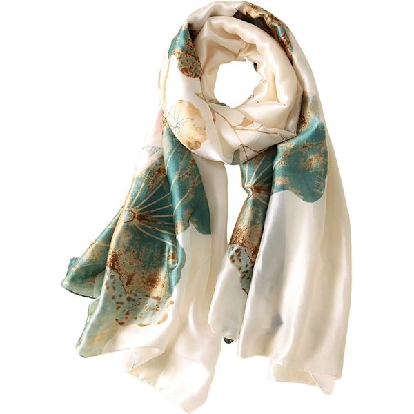 Tryckt sidenscarf för dam