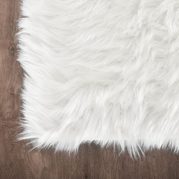 Superblødt tæppe, fluffy gulvmåtte, soveværelsesgulvmåtte White