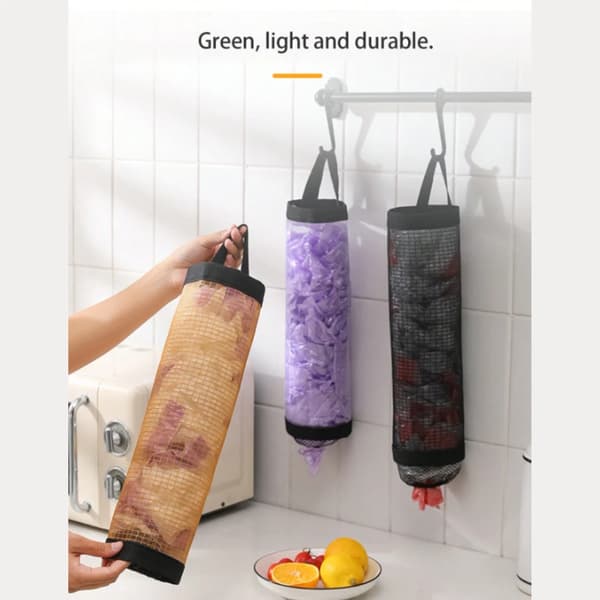 1 plastposeholder, handleposeholder, netting hengende oppbevaringspose dispenser Gray