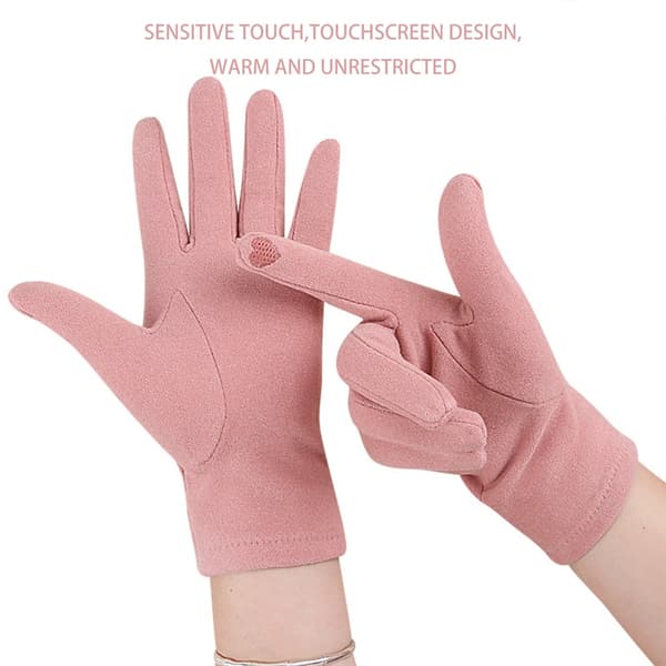 Vanntette, vindtette og varme rosa touchscreen-hansker for kvinner