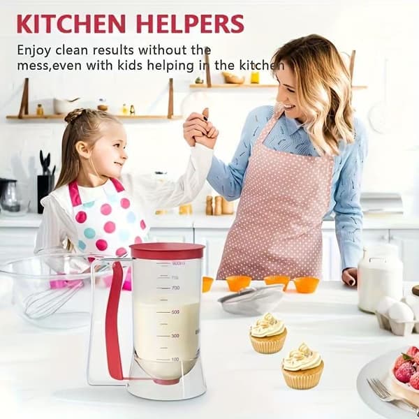 900 ml håndholdt røreskiller - bakeverktøy for cupcakes/pannekaker BLACK