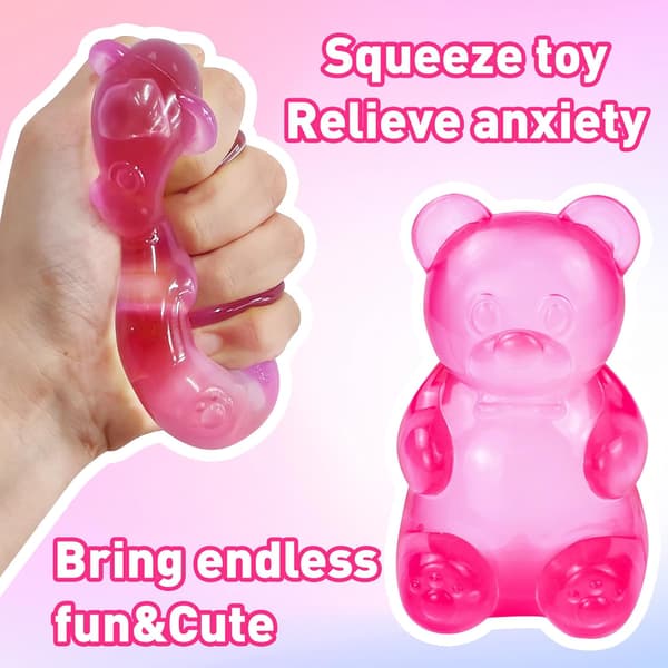 Maltos Klämleksak för Stresslindring pink Candy Bear