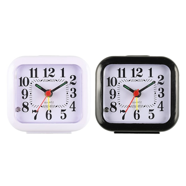 Practical alarm clock with silent movement and luminous hands