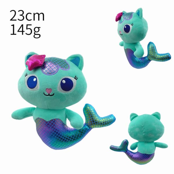 Gabby's Dollhouse Kat Plyslegetøj Sæt, Søde Bløde Tøjdyr Dukker til Børn & Fans Mermaid Kitten