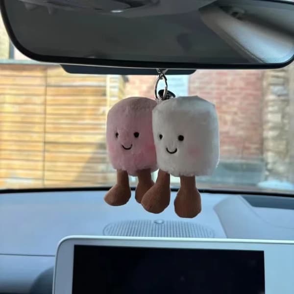 Marshmallow Par Nøkkelring – Marshmallow nr. 2, med støvpose