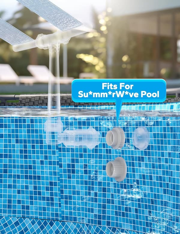 2-delt poolfontæneadaptersæt til SummerWave og Funsicle - Opgradering af vandfunktion