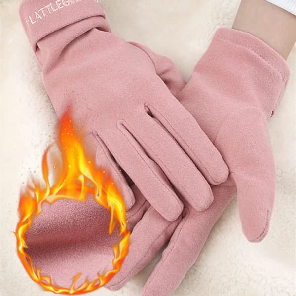 Vanntette, vindtette og varme rosa touchscreen-hansker for kvinner
