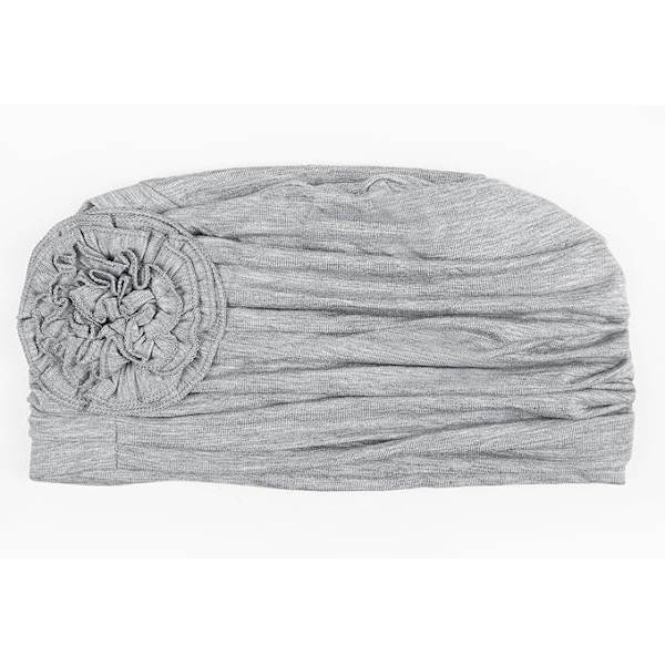 Blomsterdesign Kjemoterapi Hårtap Lue Kreft Hodeplagg for Kvinner Light gray