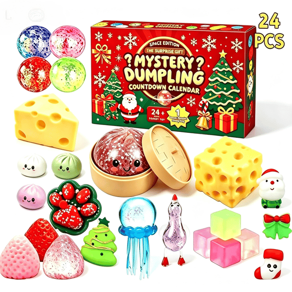 Julkalender 24 dagars nedräkning, Squishy Fidget Leksaker Överraskningsblindlåda för barn, Stresslindrande klämleksaker Julklapp