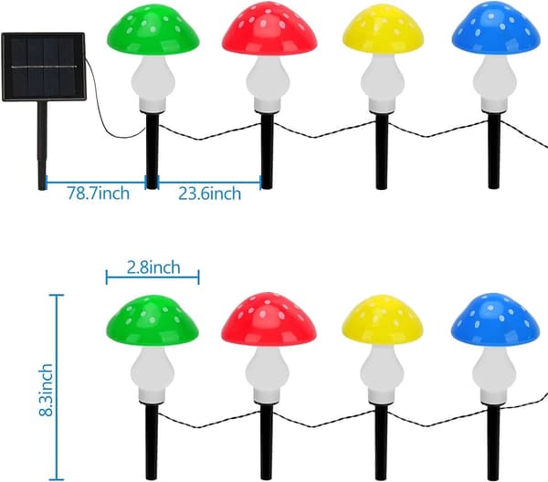 8 LED Solar Svampelys, Udendørs Have Dekorative Fe-lys Vandtætte