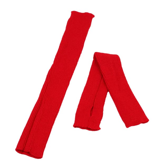 Fingerløse handsker til kvinder med håndledsvarmere, varme strikkede lange ærmer til vinter. Red