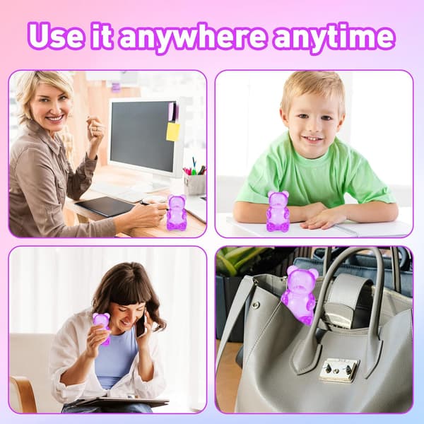 Maltose Squishy Stressaflastningslegetøj Purple Candy Bear
