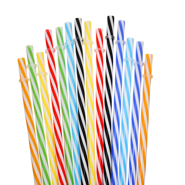 Återanvändbart transparent enfärgat plastsugrör, 9 tum Solid Color Thread