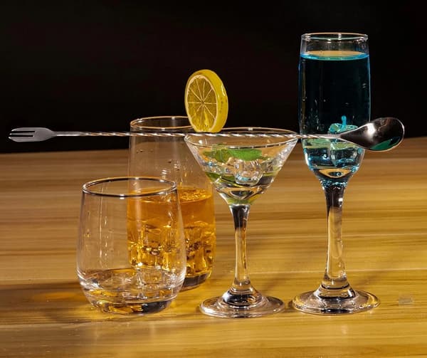 10-tommer cocktailmuddler i rustfrit stål og 10-tommer røreske, 2-delt sæt.