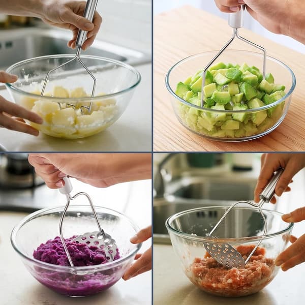 2 STK Potetmoser i rustfritt stål for most mat og avokado