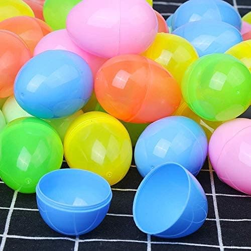 60 stycken tomma plastpåskägg Överraskningsägg för äggjakt blandade