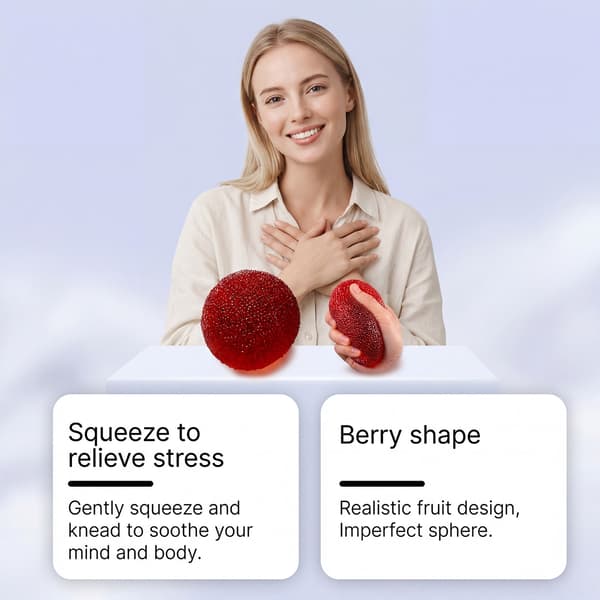 Realistisk Frukt Squishy Leksak - TPR Sensorisk Stressboll för Barn & Vuxna