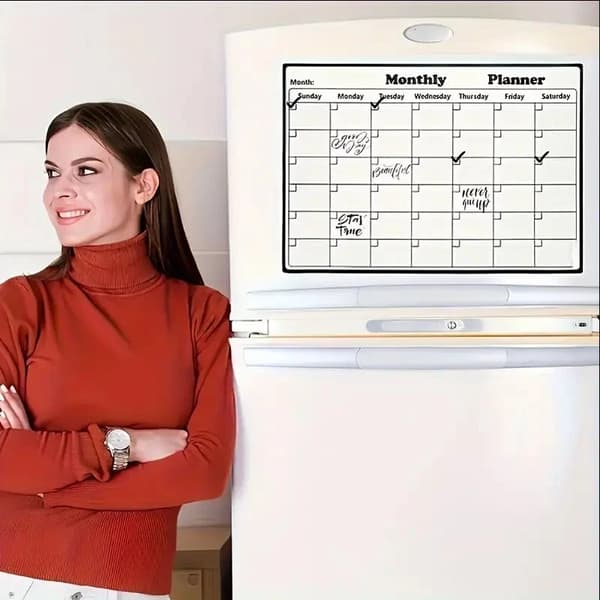 Magnetisk tør-slet kalender/månedlig tidsplan til køleskabe BS-8899