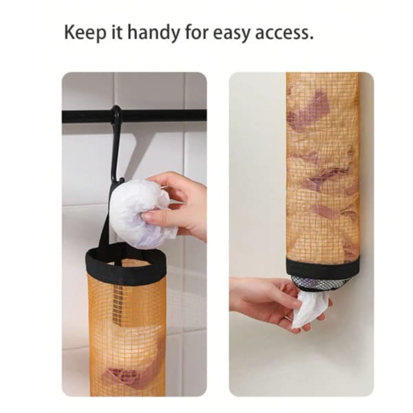 1 plastposeholder, handleposeholder, netting hengende oppbevaringspose dispenser black