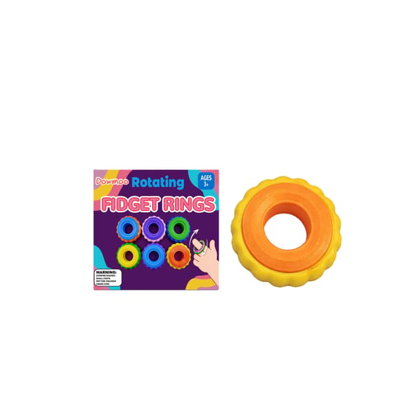 Bærbare Finger Spinner Ringe - Sensorisk Fidget Legetøj til Børn og Voksne Yellow + Orange