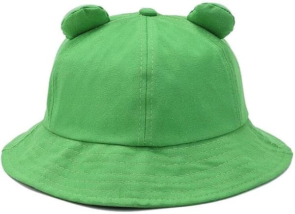 Sød frøformet hat, lavet af bomuld, en foldbar strandhat/spandhat/solhat, egnet til både mænd og kvinder, perfekt til camping og vandreture