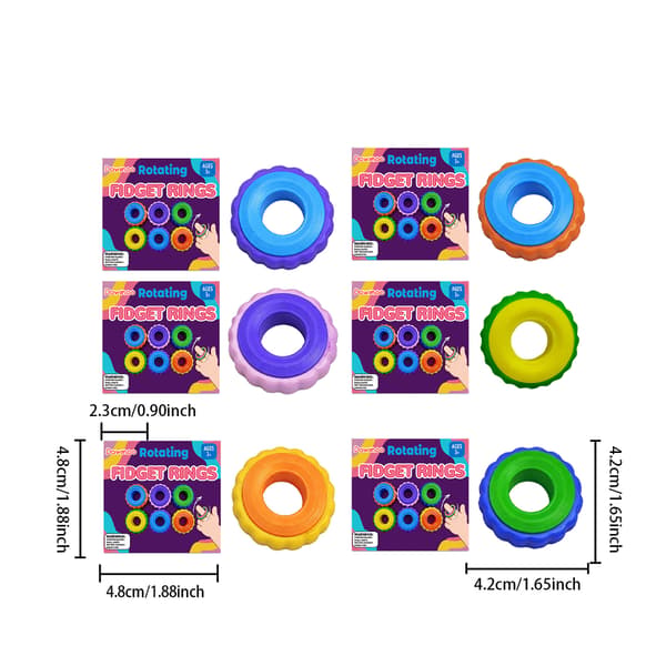 Bærbare Finger Spinner Ringe - Sensorisk Fidget Legetøj til Børn og Voksne Pink + Purple