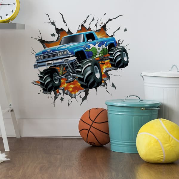 3D Racing Car Veggdekor Biler Gutter Rom Veggdekor Barn Seng