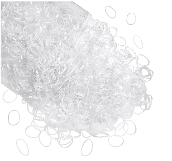 Gennemsigtige elastiske hårelastikker, 100 mini gummibånd hårelastikker, bløde små hestehaleholdere.