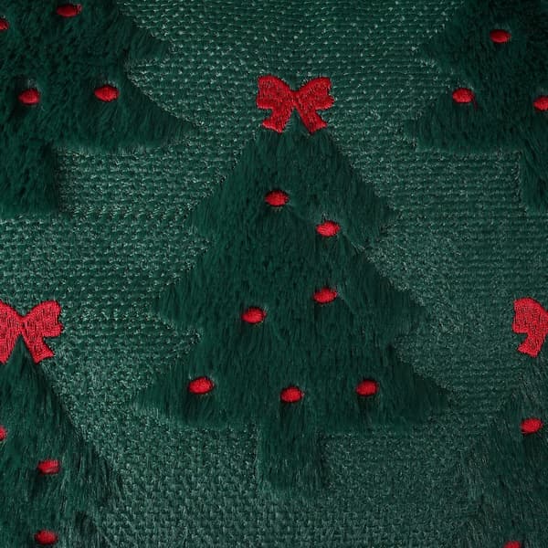 Julepudebetræk, 18x18 tommer, sæt med 2, jacquard 3D julebroderet imiteret pels pyntepuder, julepynt.
