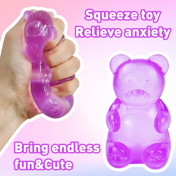 Maltose Squishy Stressaflastningslegetøj Purple Candy Bear