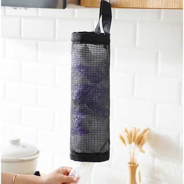 1 plastposeholder, handleposeholder, netting hengende oppbevaringspose dispenser black