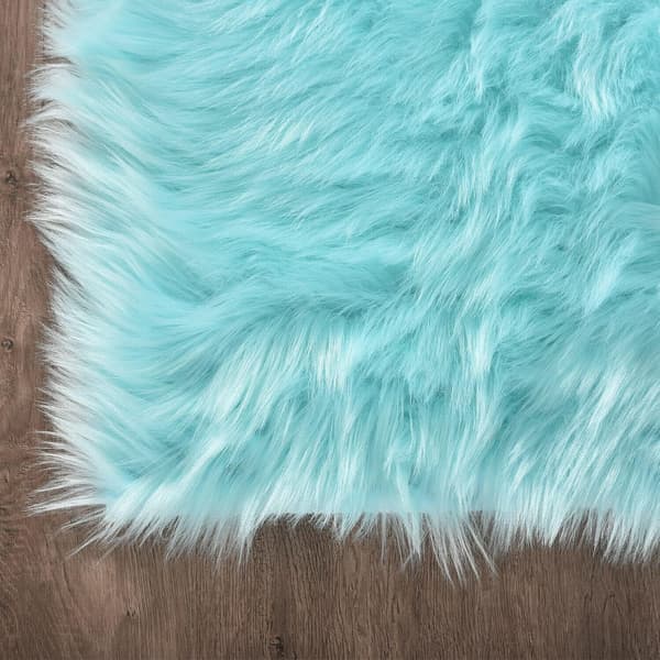 Superblødt tæppe, fluffy gulvmåtte, soveværelsesgulvmåtte 20*40cm Sky blue