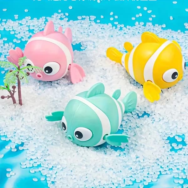 3-pack uppdragbara clownfisk-badleksaker, simleksaker för barn, sommarpoolpresent för inomhus och utomhus