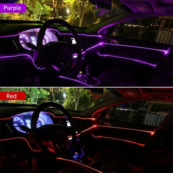 2-meter lilla LED bil interiør dekorativ ambient lys strip tilbehør purple