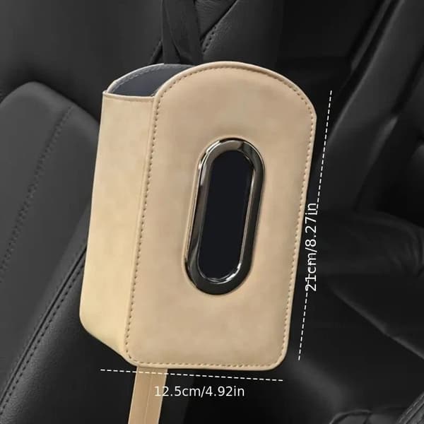 Bil nakkestøtte tissueboks / opbevaringsboks beige