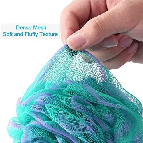 Helt nye, fargerike badesvamper i luffa, sett med 4.