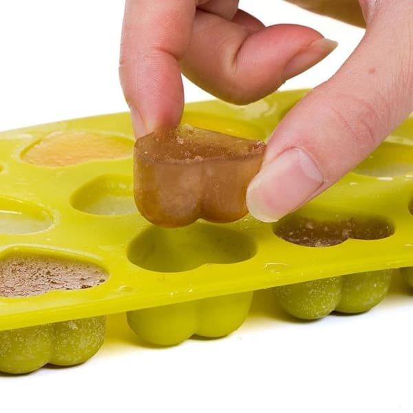 Is/Chokolade/Geléform med 15 hjerter - Isform - Pralineform Brun
