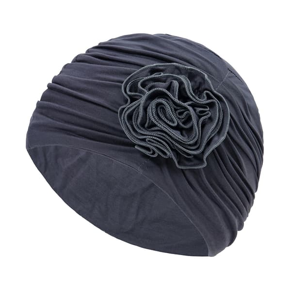 Blomsterdesign Kjemoterapi Hårtap Lue Kreft Hodeplagg for Kvinner Dark gray