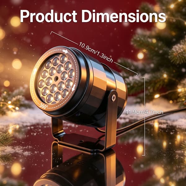 LED-projektorlys til Halloween & Jul, 16 mønstre, USB, festlig stemningsbelysning Christmas