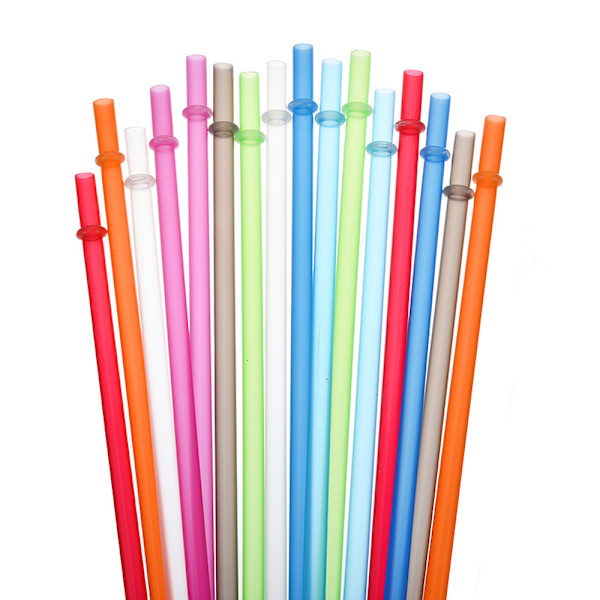 Återanvändbart transparent enfärgat plastsugrör, 9 tum Solid color