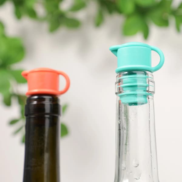 2 stk. silikoneflaskepropper – Vakuumforseglende propper til vin, champagne og sovseglas; multifunktionel konserveringsmiddel, velegnet til fester yellow