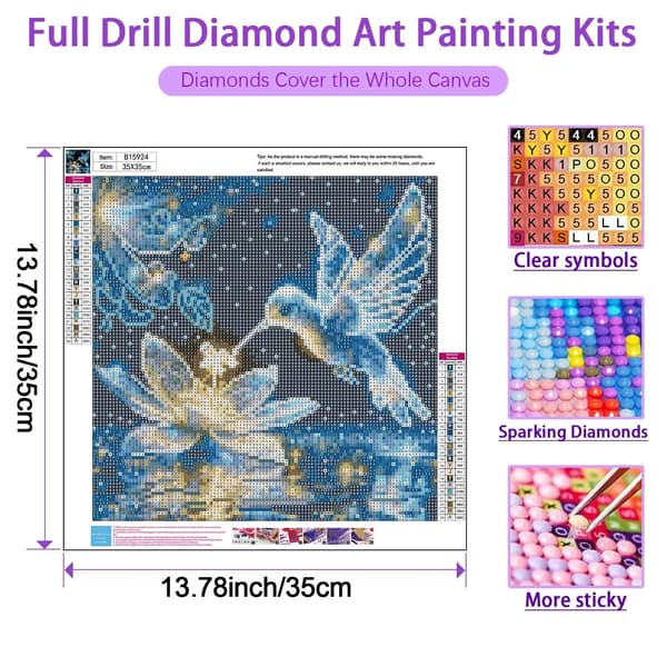 Voksen Kolibri Diamantmaleri Sett, 5D Diamantmaleri Startsett